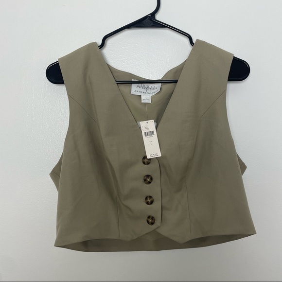 NWT Mare x Mare Anthropologie Beige Cropped Size Large - Picture 2 of 4